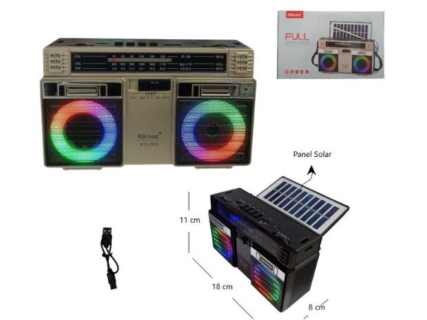 &u+ PARLANTE BT BLUETOOTH KTF-2209 SOLAR / AM - FM / AUX